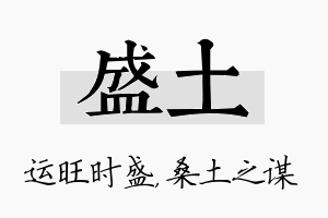 盛土名字的寓意及含义