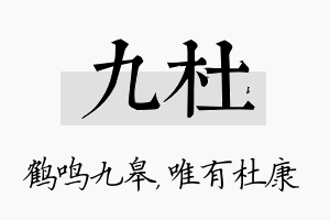 九杜名字的寓意及含义