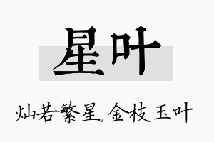 星叶名字的寓意及含义