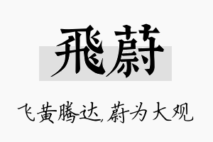 飞蔚名字的寓意及含义