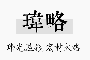 玮略名字的寓意及含义