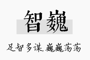 智巍名字的寓意及含义