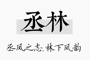 丞林名字的寓意及含义