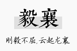 毅襄名字的寓意及含义