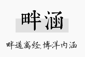 畔涵名字的寓意及含义