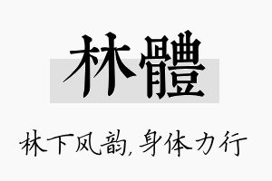 林体名字的寓意及含义