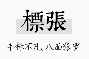 标张名字的寓意及含义