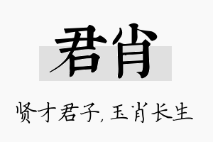 君肖名字的寓意及含义