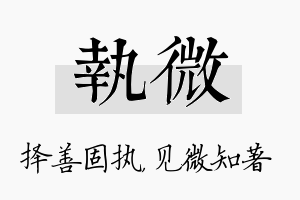 执微名字的寓意及含义