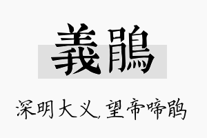 义鹃名字的寓意及含义