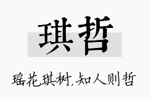 琪哲名字的寓意及含义