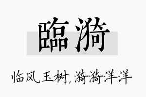 临漪名字的寓意及含义