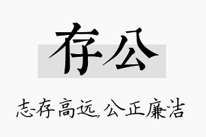 存公名字的寓意及含义