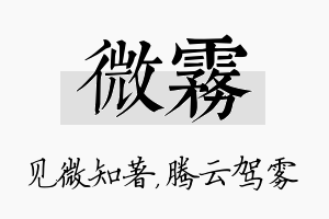 微雾名字的寓意及含义