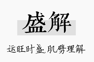 盛解名字的寓意及含义