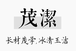 茂洁名字的寓意及含义