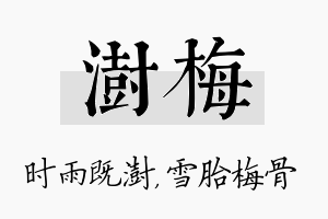 澍梅名字的寓意及含义