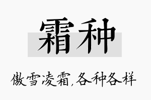 霜种名字的寓意及含义