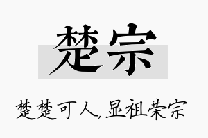 楚宗名字的寓意及含义