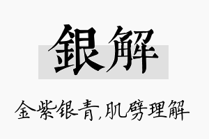 银解名字的寓意及含义