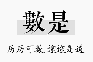 数是名字的寓意及含义