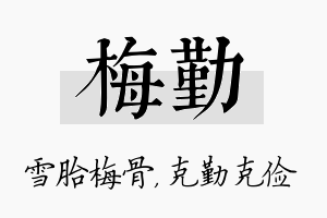 梅勤名字的寓意及含义