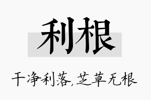 利根名字的寓意及含义