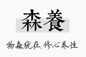 森养名字的寓意及含义