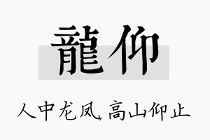 龙仰名字的寓意及含义