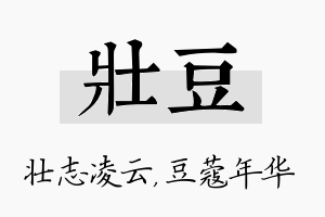 壮豆名字的寓意及含义