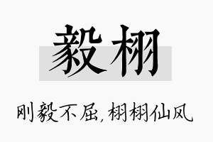 毅栩名字的寓意及含义