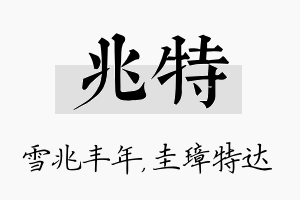 兆特名字的寓意及含义