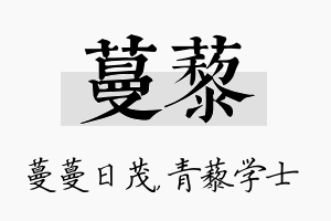 蔓藜名字的寓意及含义