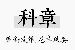 科章名字的寓意及含义