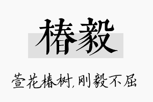 椿毅名字的寓意及含义