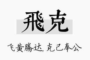 飞克名字的寓意及含义