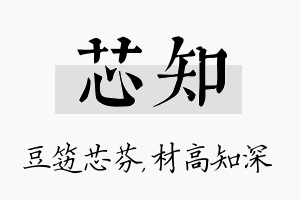 芯知名字的寓意及含义