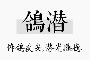 鸽潜名字的寓意及含义