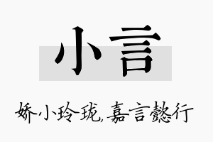 小言名字的寓意及含义