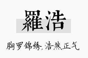 罗浩名字的寓意及含义