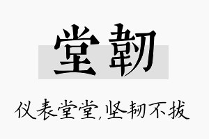 堂韧名字的寓意及含义