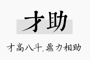 才助名字的寓意及含义