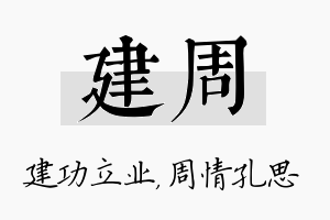 建周名字的寓意及含义