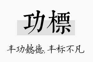 功标名字的寓意及含义