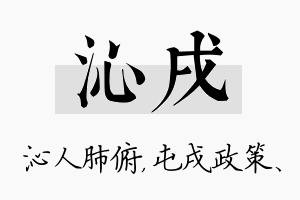 沁戌名字的寓意及含义