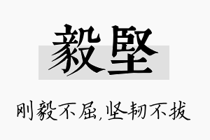 毅坚名字的寓意及含义