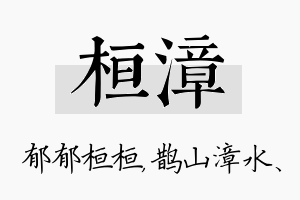 桓漳名字的寓意及含义