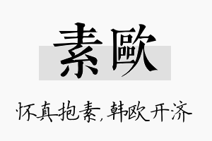 素欧名字的寓意及含义