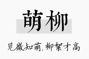 萌柳名字的寓意及含义