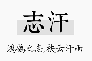 志汗名字的寓意及含义